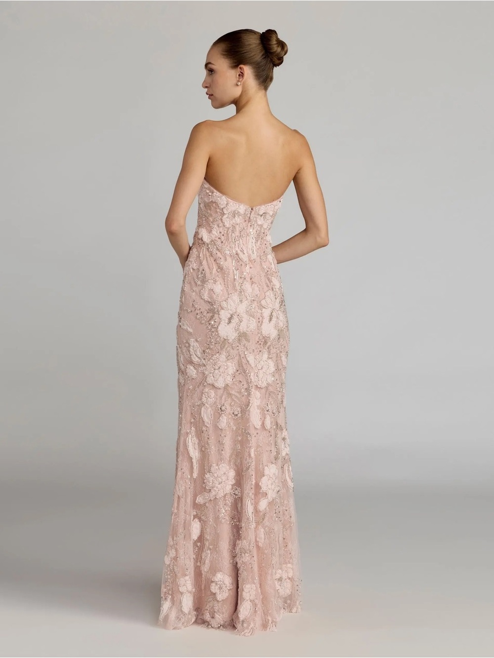 Mac Duggal 21283 Pink Embroidered Evening Gown - Picture 3 of 6